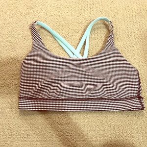 Lululemon Energy Bra-Gingham White Black/Blue